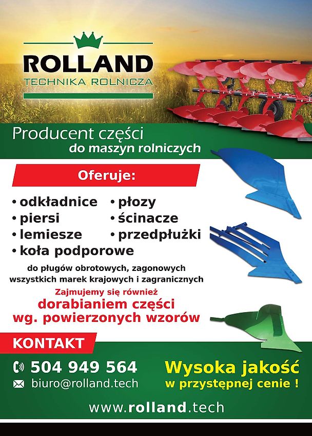 Rolland Odkładnia Mouldboard Streichblech FRAUGDE 093204 Schare
