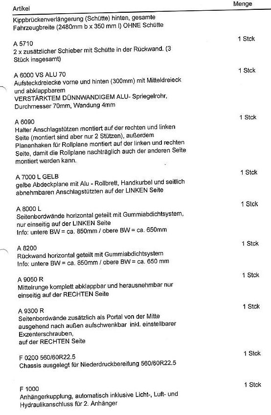 Kröger 18to 560er bereift 3 Schieber mit Kunststoffbordwand Interne Nr. 40758